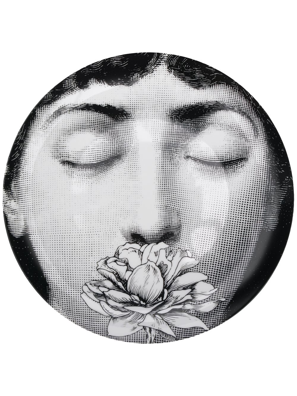 Fornasetti 插画印花盘子 - 黑色