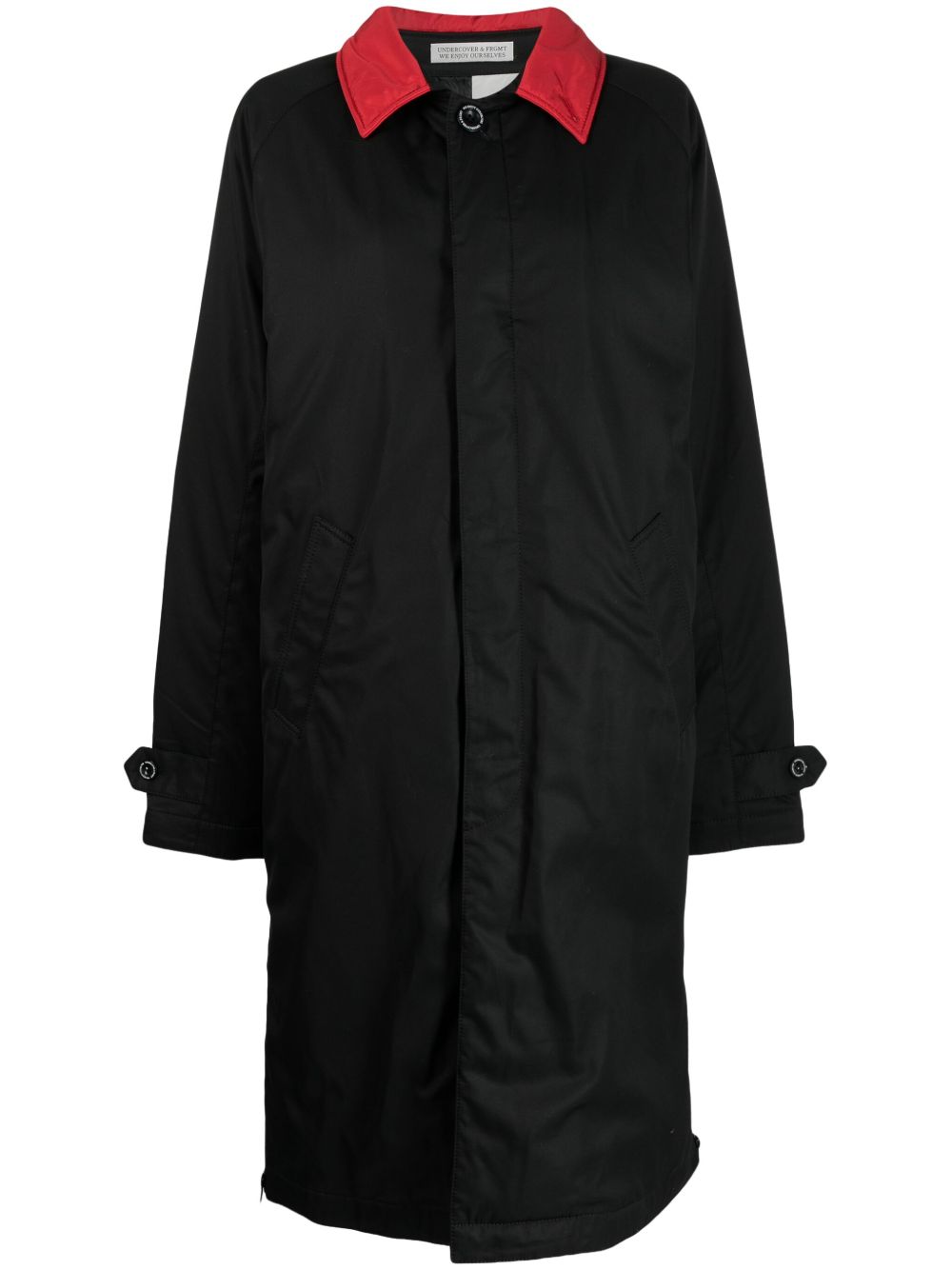 Undercover x FRGMT logo印花派克大衣 - 黑色