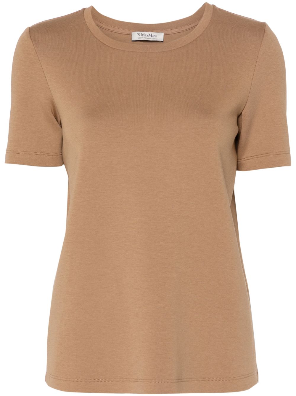 'S Max Mara logo刺绣T恤 - 褐色