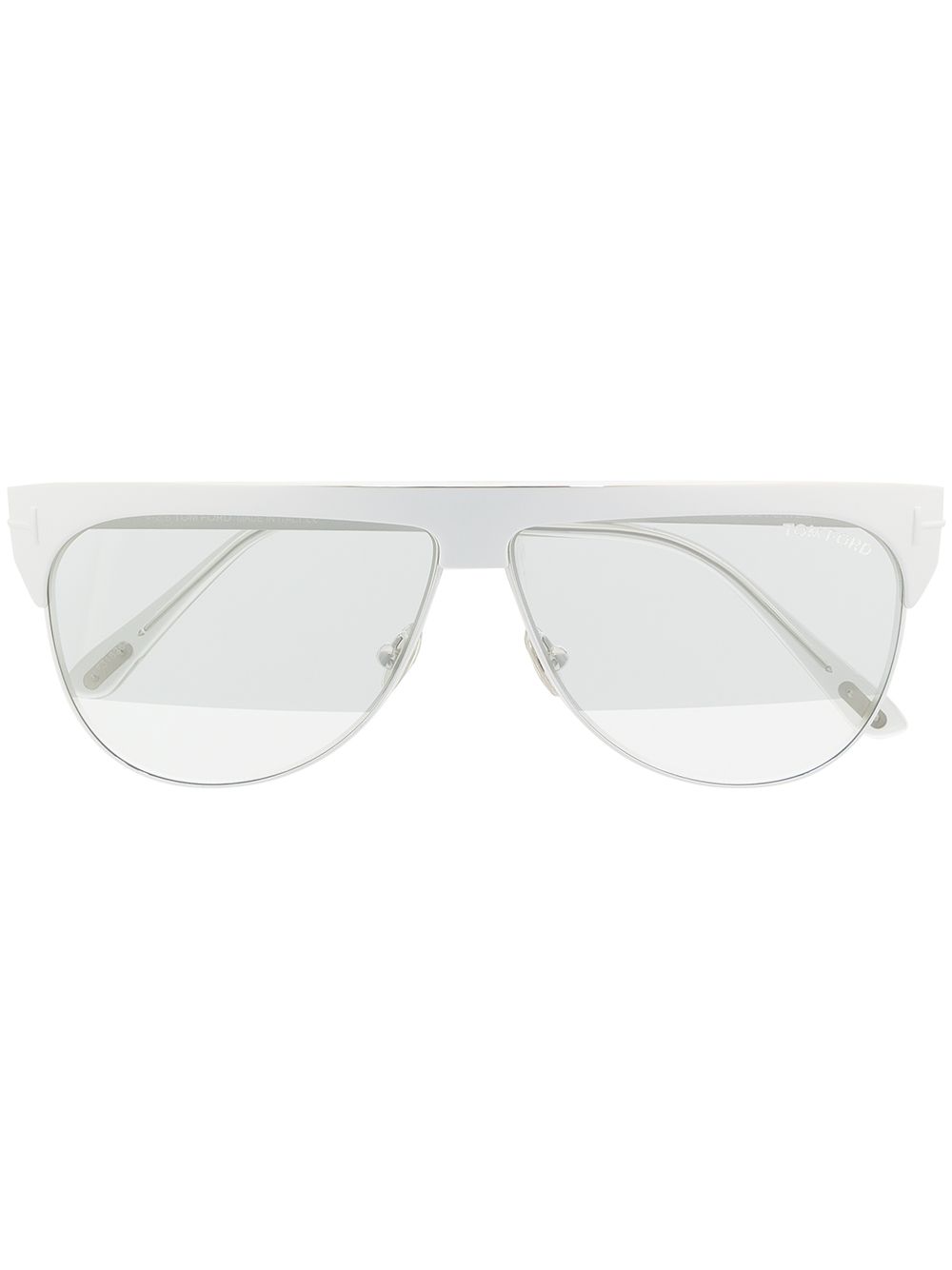 TOM FORD Eyewear 镜面盾形太阳眼镜 - 银色