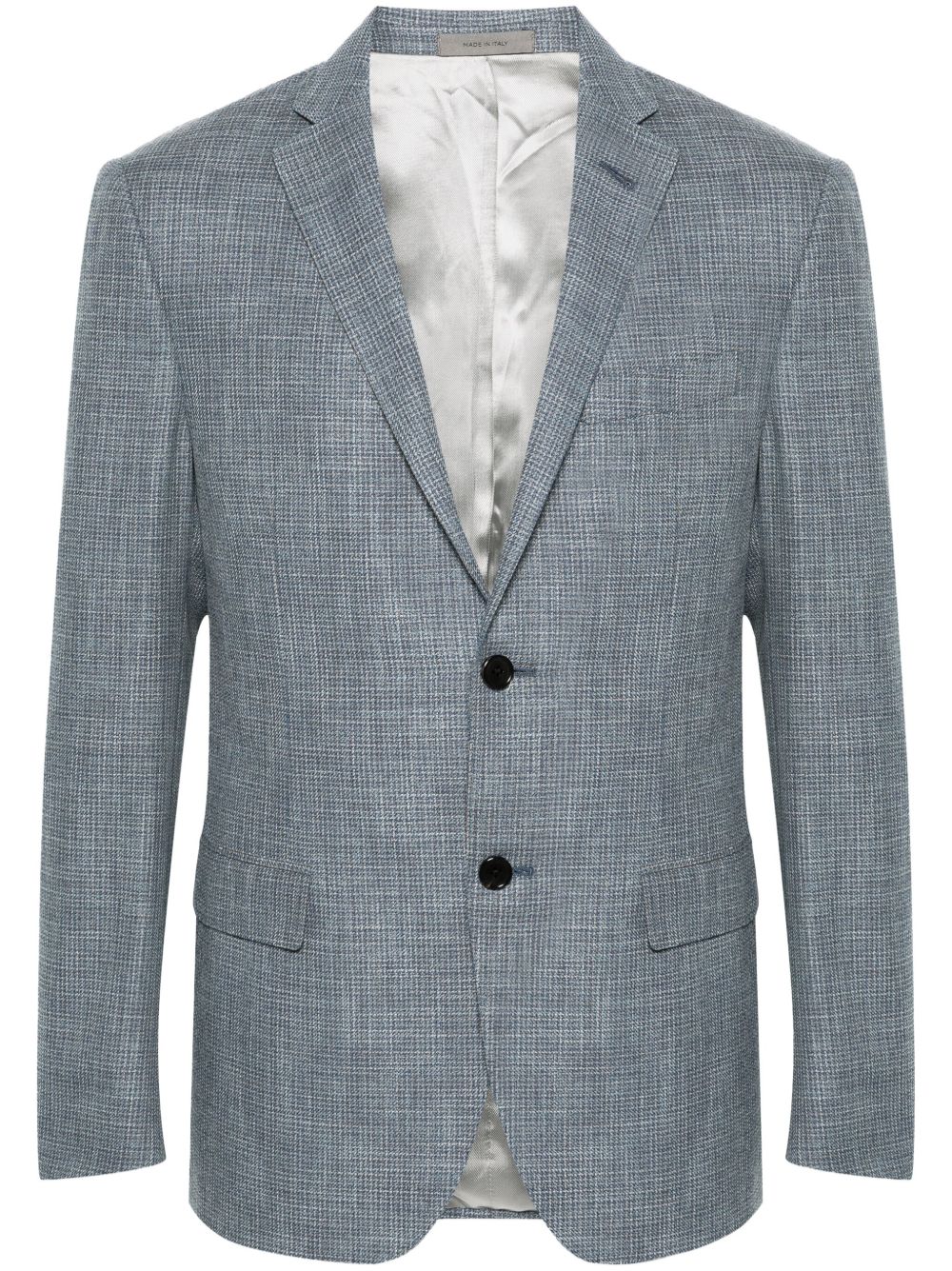 Corneliani 格纹单排扣西装夹克 - 蓝色