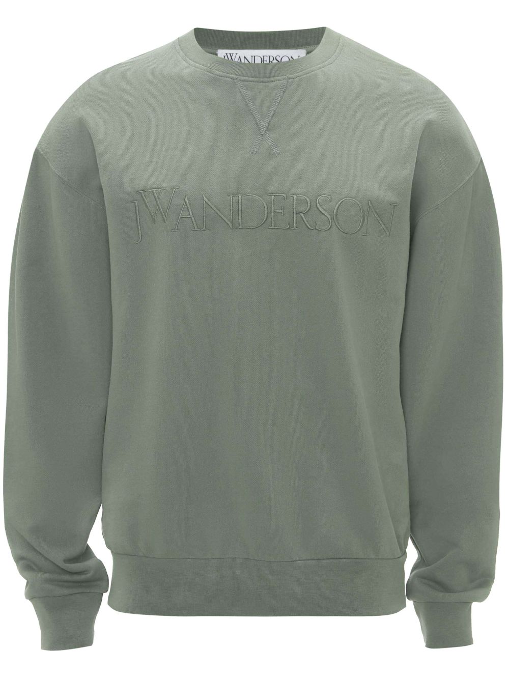 JW Anderson logo刺绣棉卫衣 - 绿色