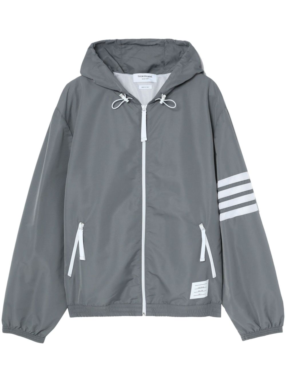Thom Browne 四条纹连帽夹克 - 灰色