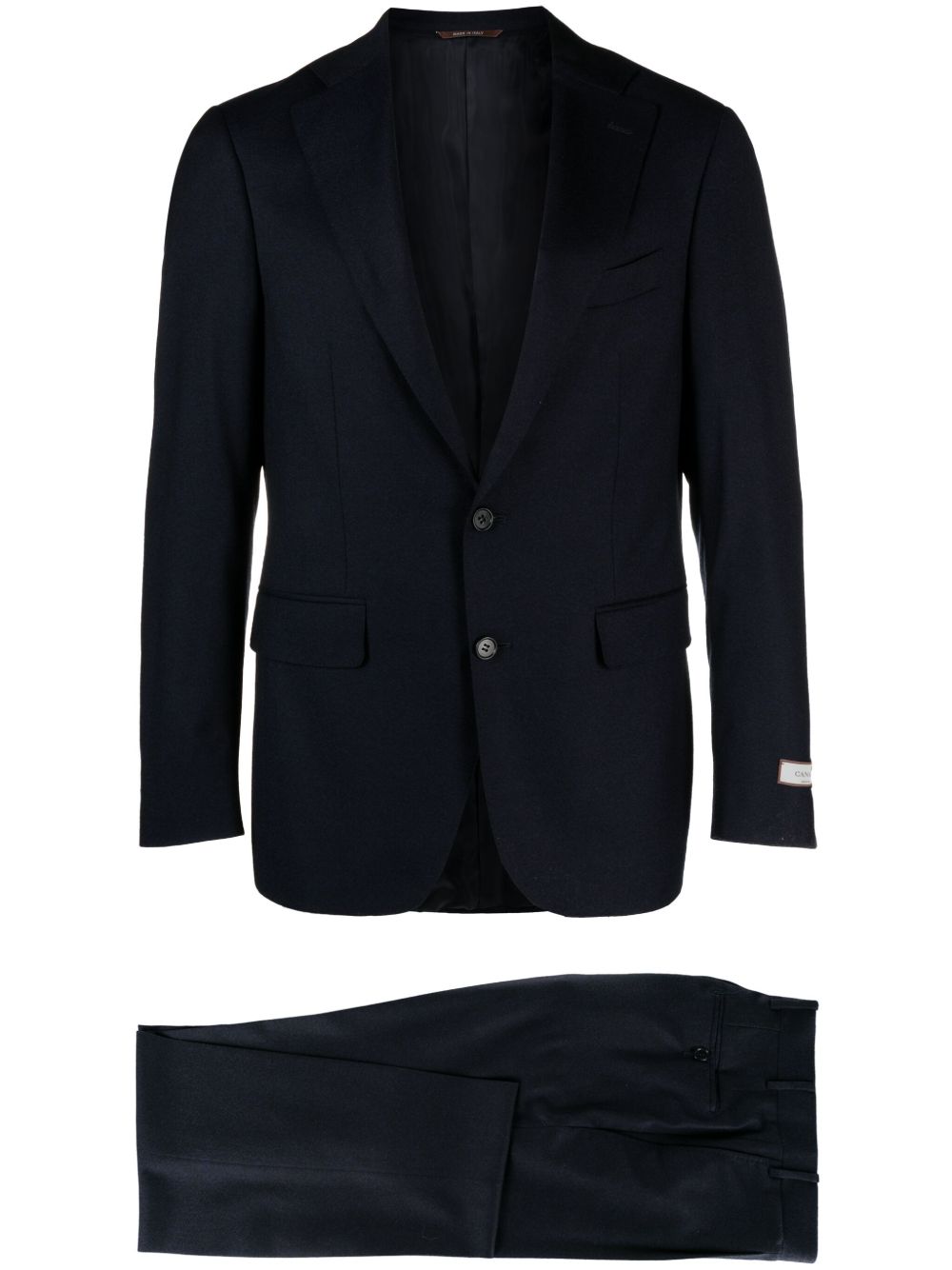 Canali 单排扣羊毛西装套装 - 蓝色