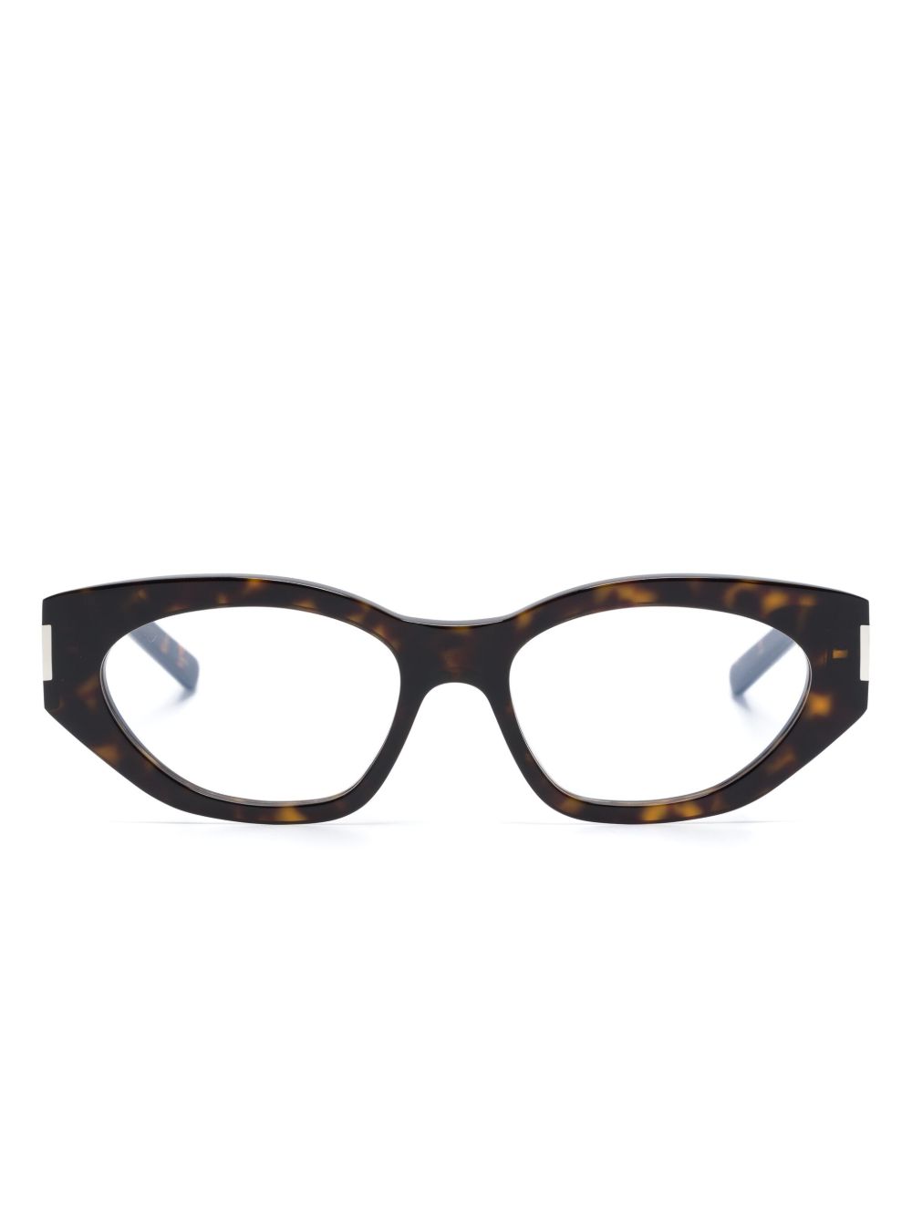 Saint Laurent Eyewear 玳瑁纹效果猫眼框眼镜 - 褐色