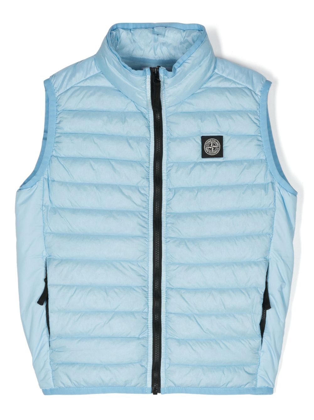 Stone Island Junior 标贴填充马甲 - 蓝色