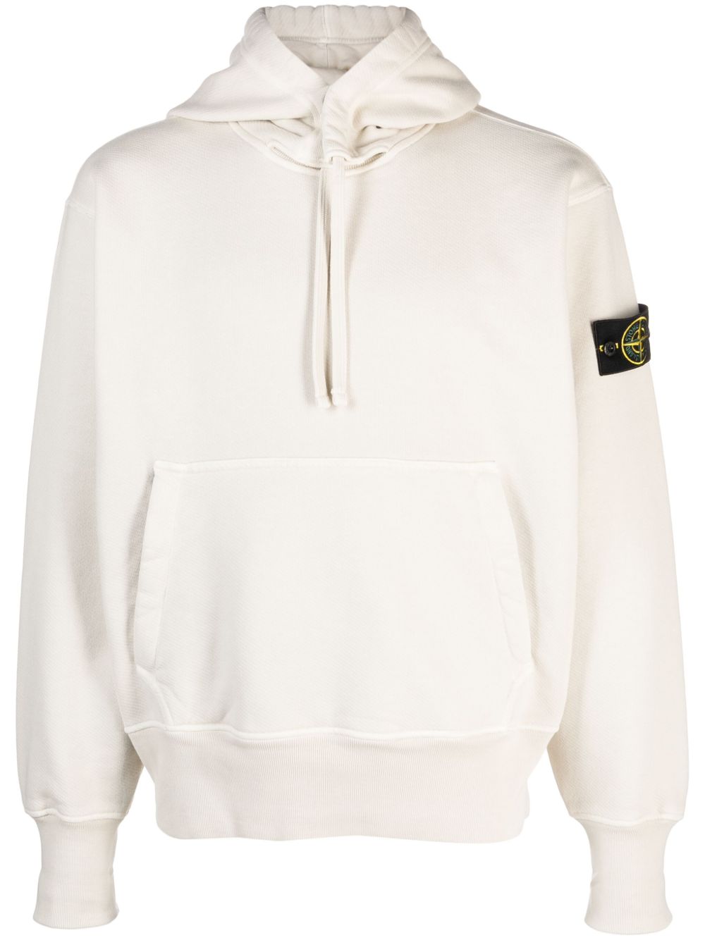 Stone Island 罗盘图案棉平纹针织连帽衫 - 中性色