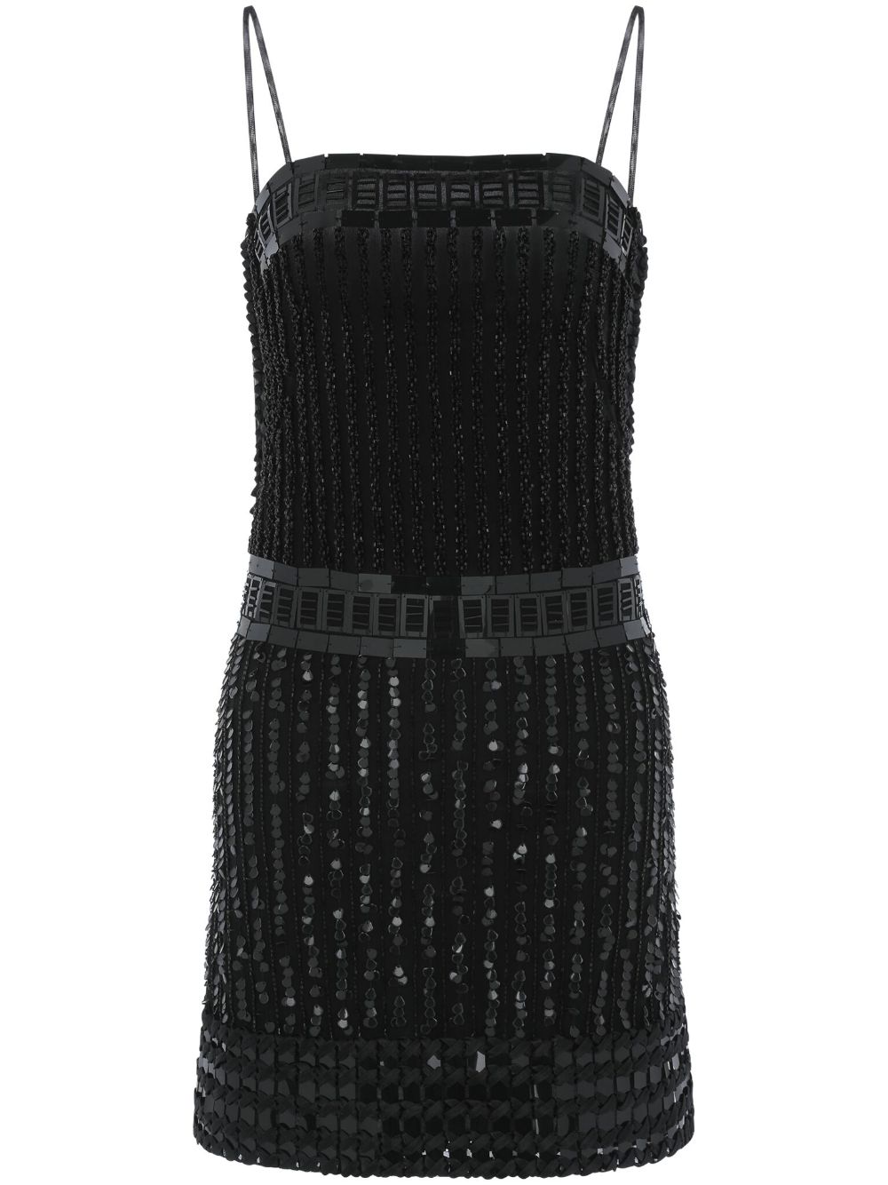 Alberta Ferretti 亮片缀饰迷你连衣裙 - 黑色