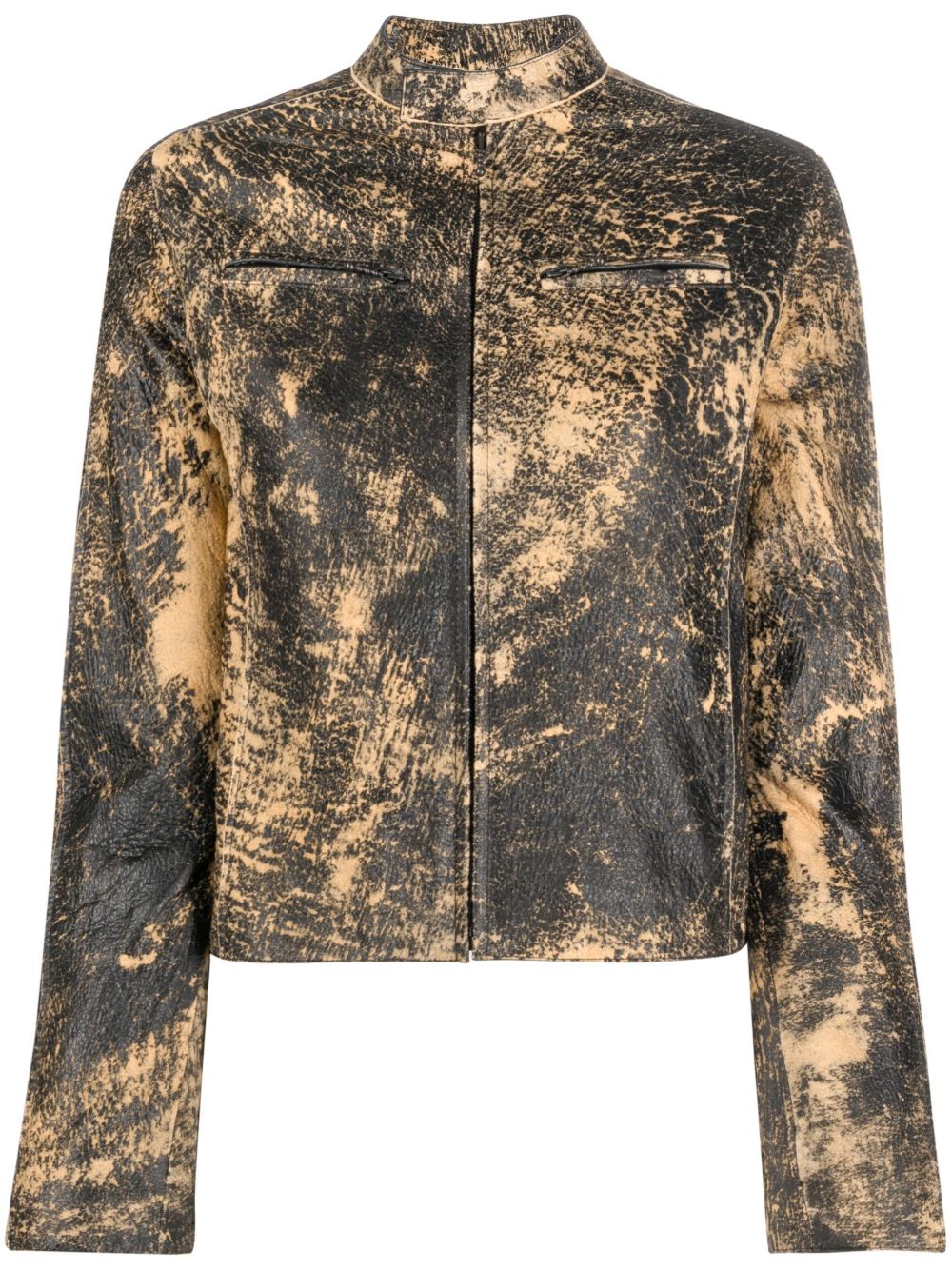 Acne Studios 仿旧效果皮质夹克 - 黑色