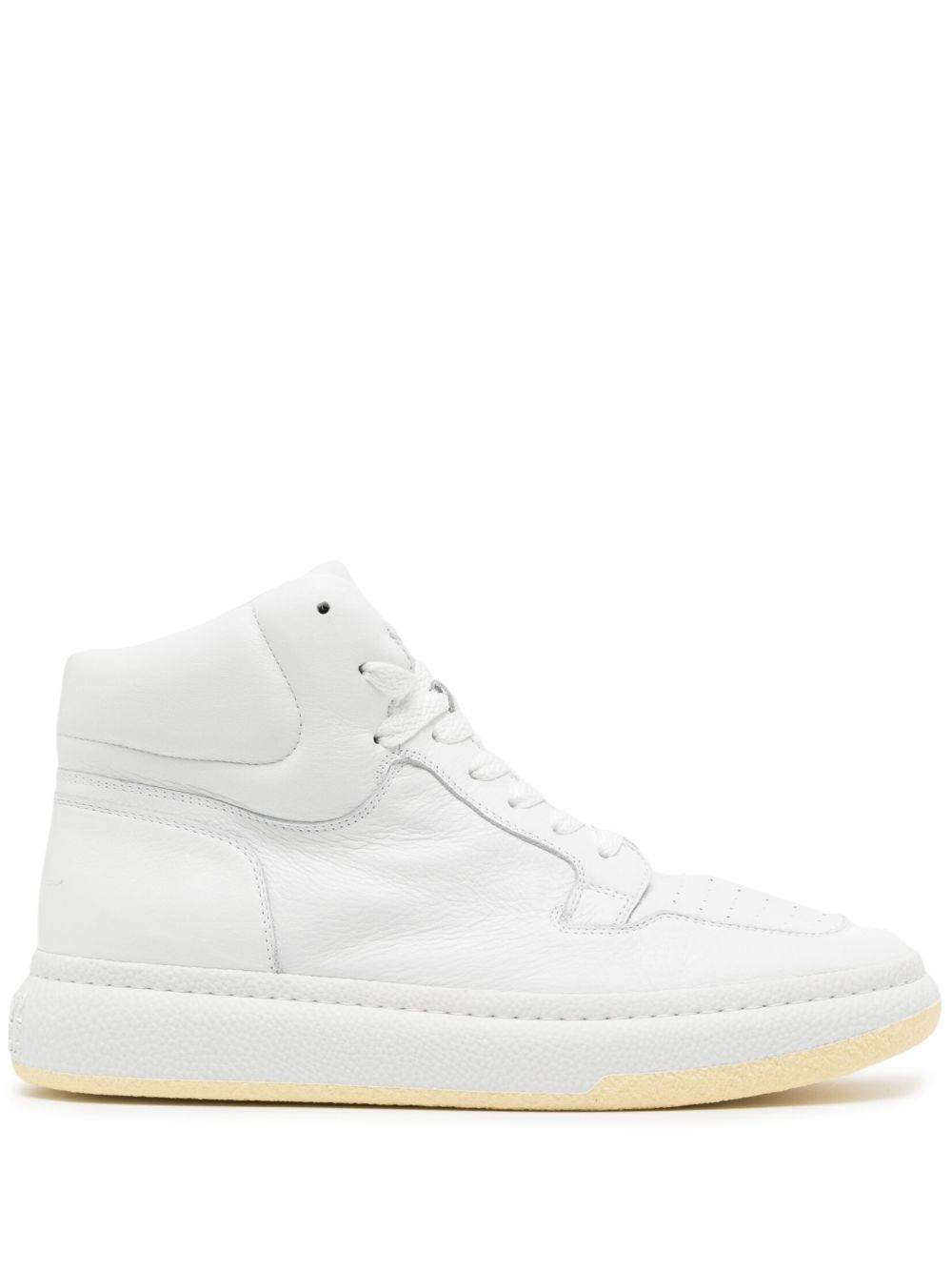 MM6 Maison Margiela 方头皮质高帮运动鞋 - 白色