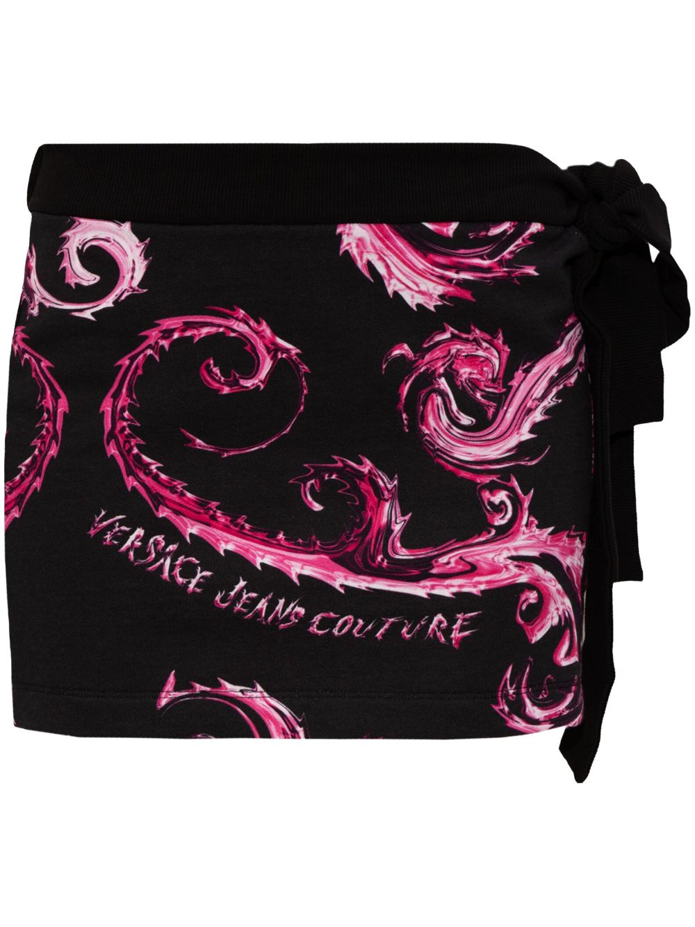 Versace Jeans Couture Barocco 印花半身裙 - 黑色