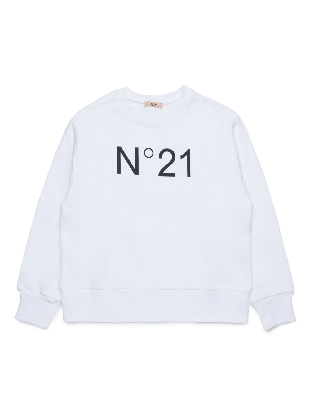 Nº21 Kids logo印花棉卫衣 - 白色
