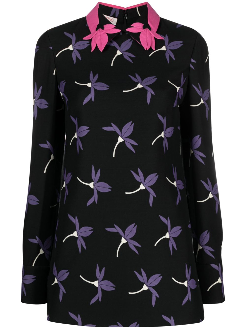 Valentino Garavani Pre-Owned Fairy Flowers 印花真丝衬衫 - 黑色