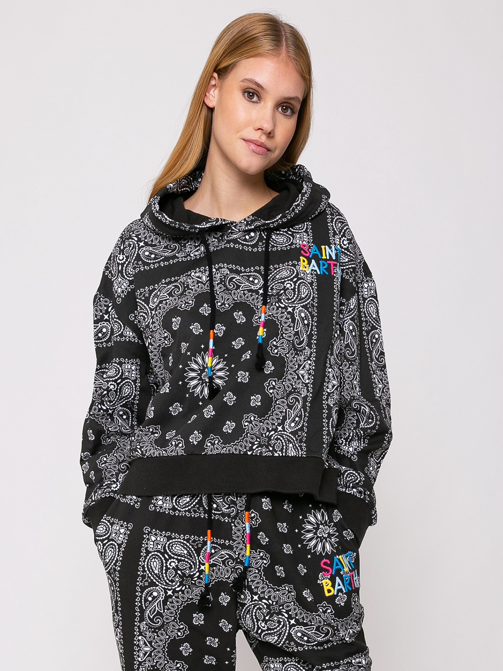 MC2 Saint Barth Cotton Bandanna Hoodie With Saint Barth Embroidery