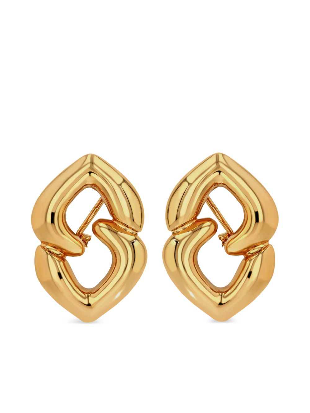 ANINE BING Abstract Heart 耳环 - 金色