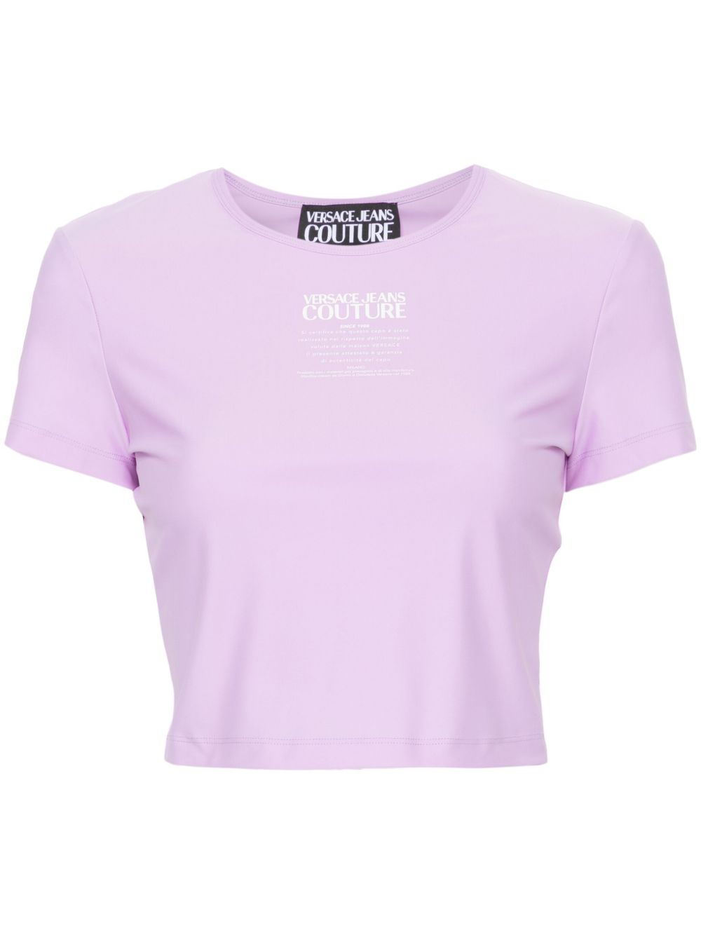 Versace Jeans Couture logo印花短款T恤 - 紫色