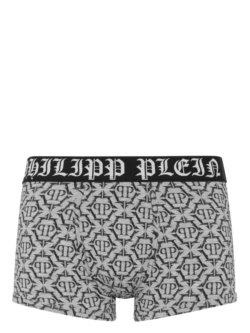 Philipp Plein Chrome logo印花紧身四角裤 - 灰色