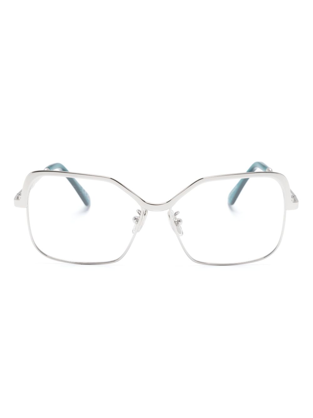 Marni Eyewear logo凹面压花方框眼镜 - 银色