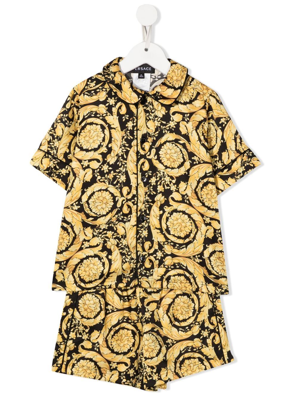 Versace Kids 巴洛克印花睡衣套装 - 黄色