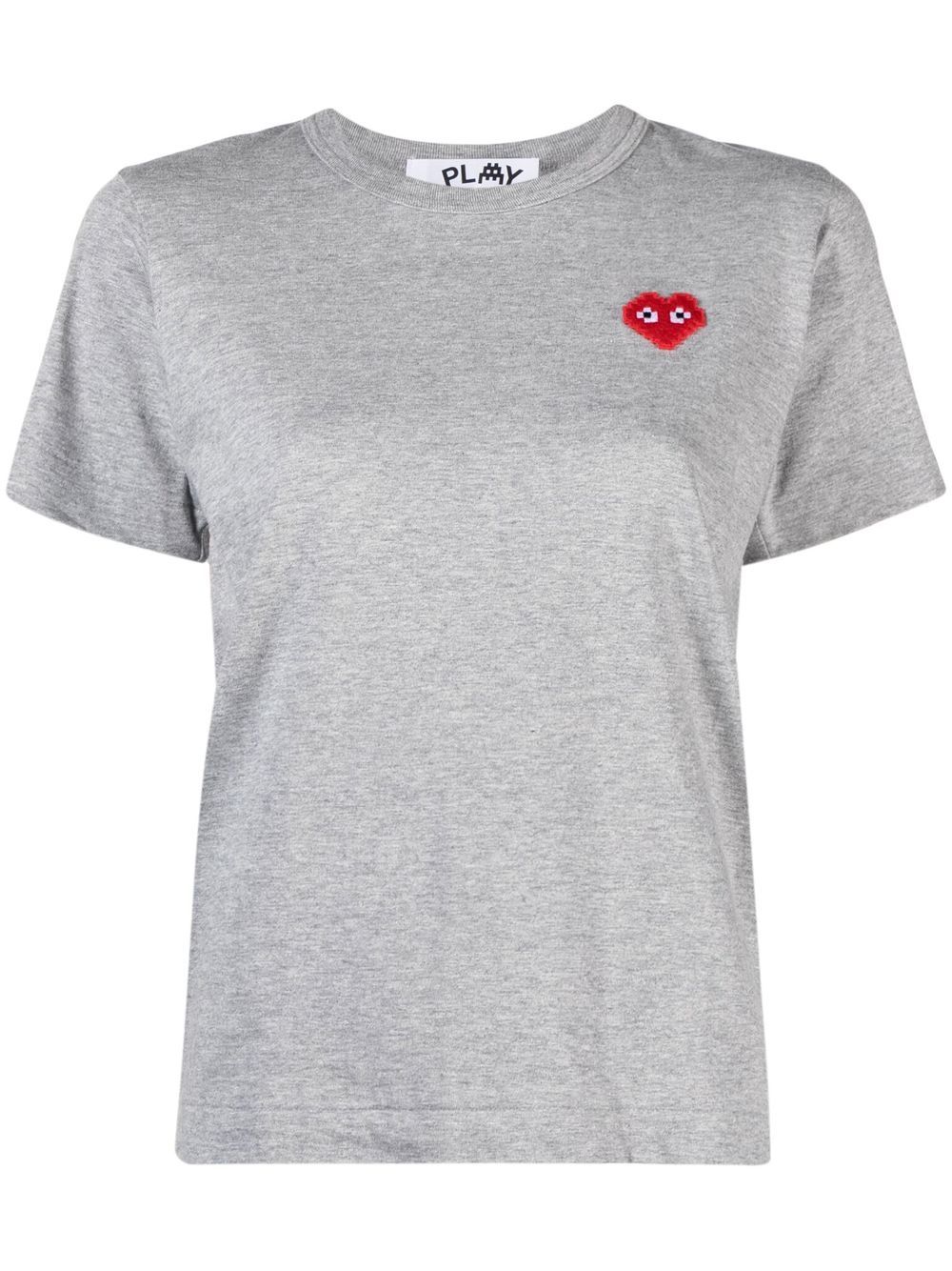 Comme Des Garçons Play logo印花棉T恤 - 灰色