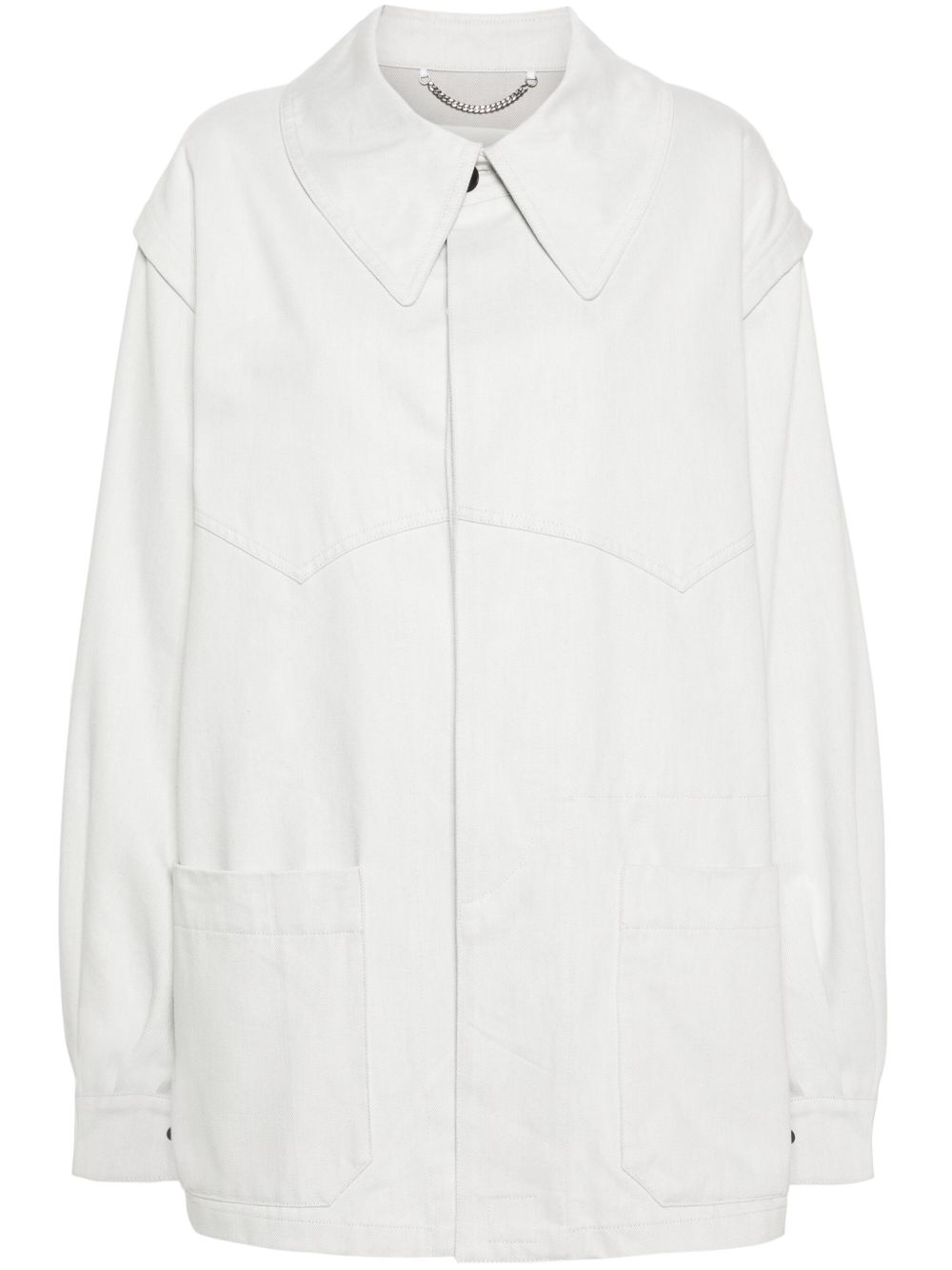 Maison Margiela 超大翻领牛仔夹克 - 灰色