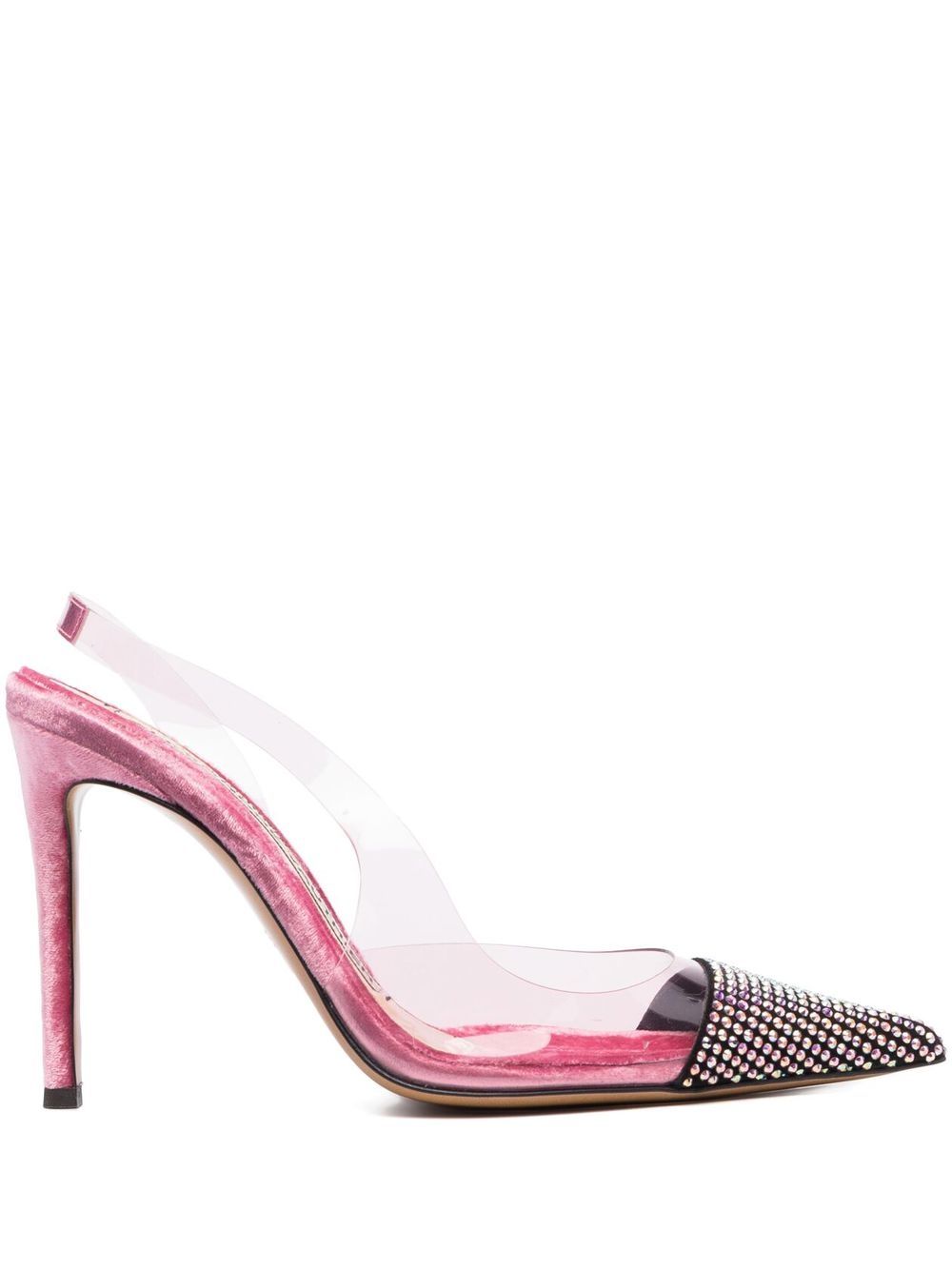 Alexandre Vauthier 水钻缀饰裹踝高跟鞋 - 粉色