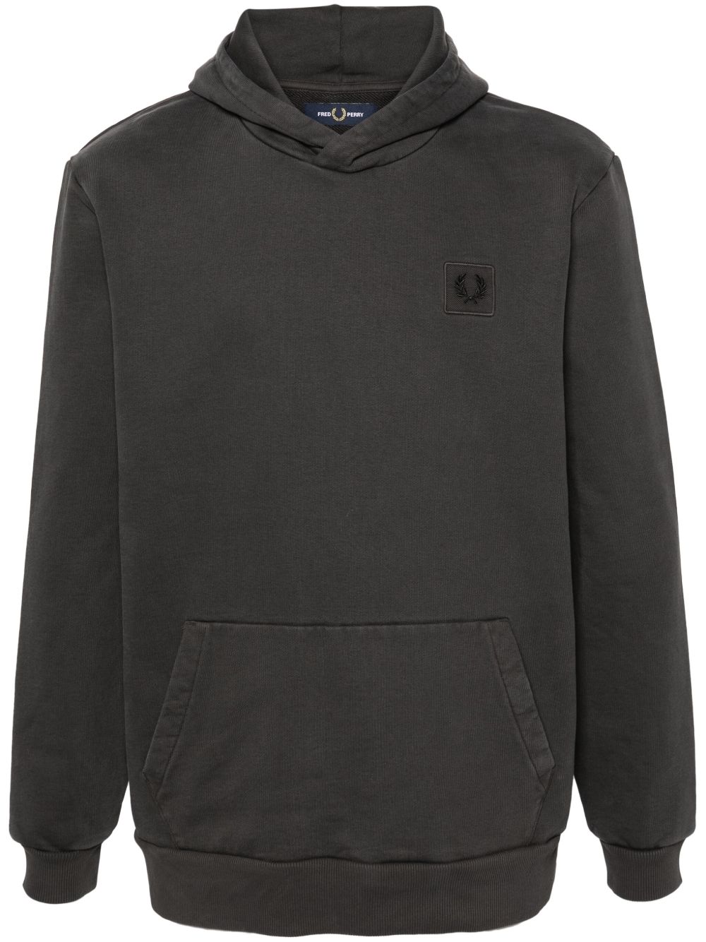 Fred Perry 标贴连帽衫 - 灰色