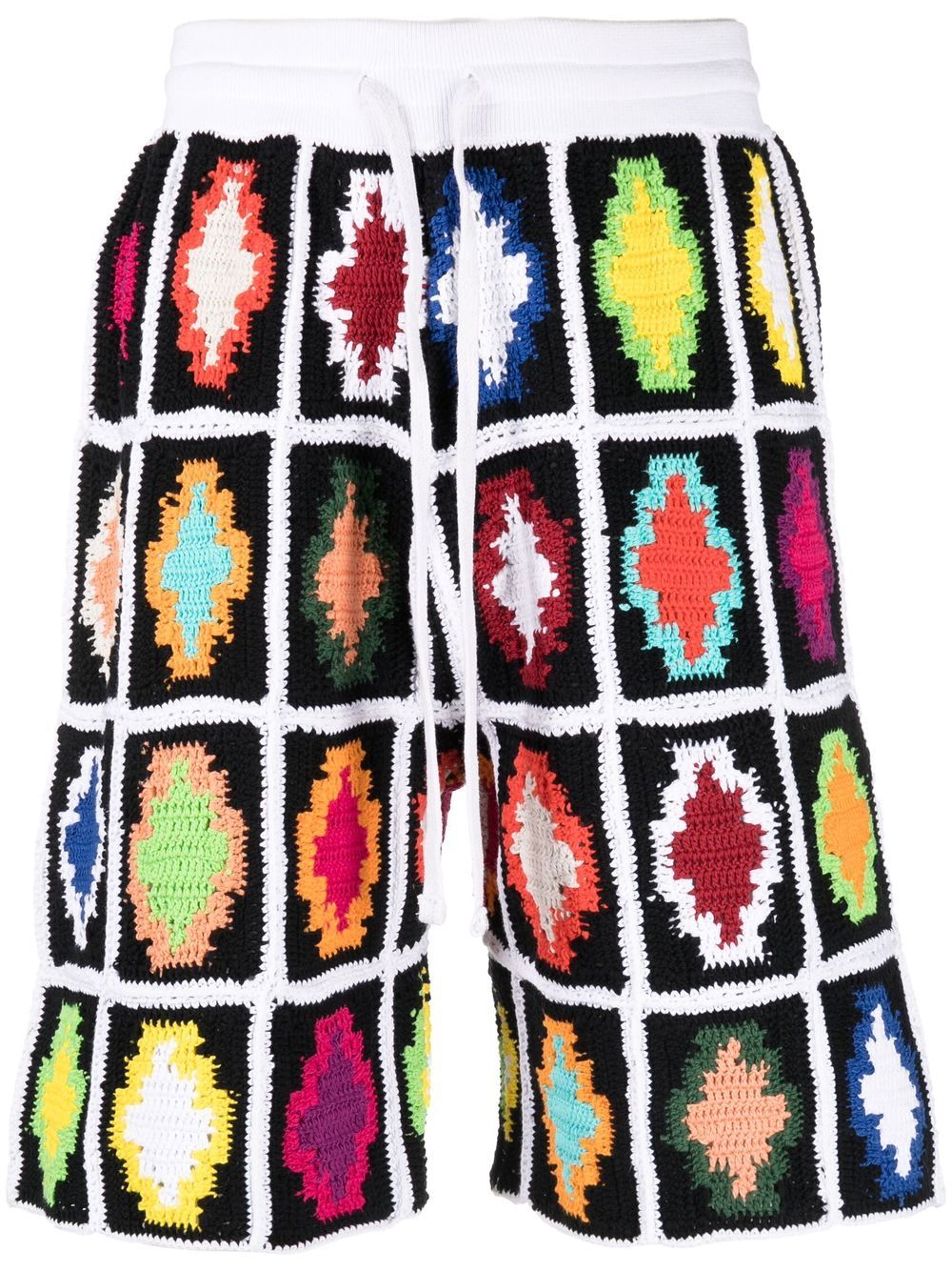 Marcelo Burlon County of Milan Cross 绳结编织运动短裤 - 黑色