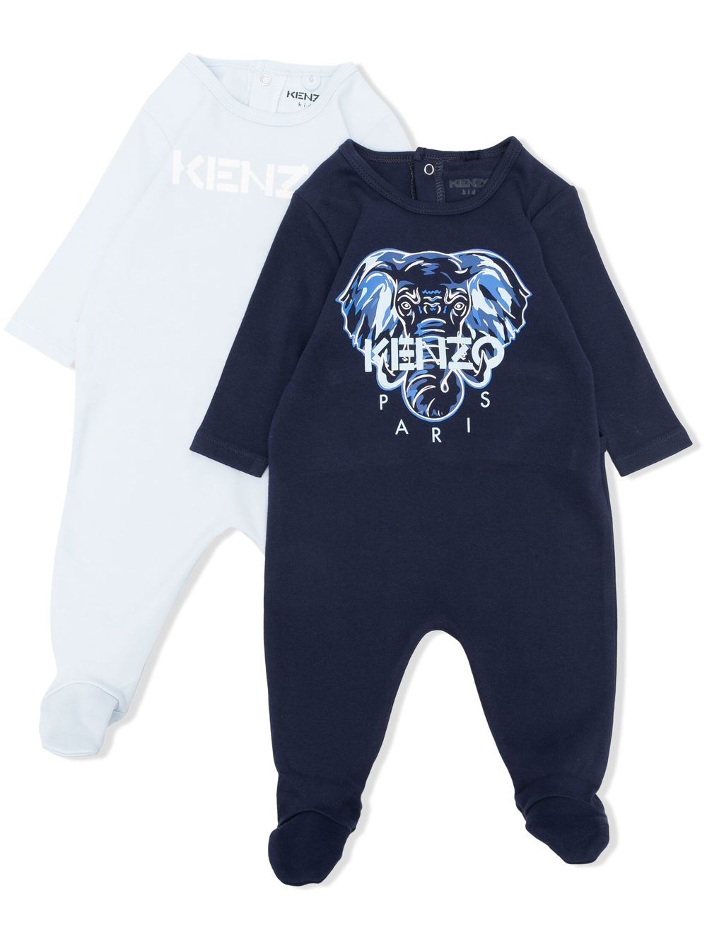 Kenzo Kids logo印花连体睡衣（两件装） - 蓝色