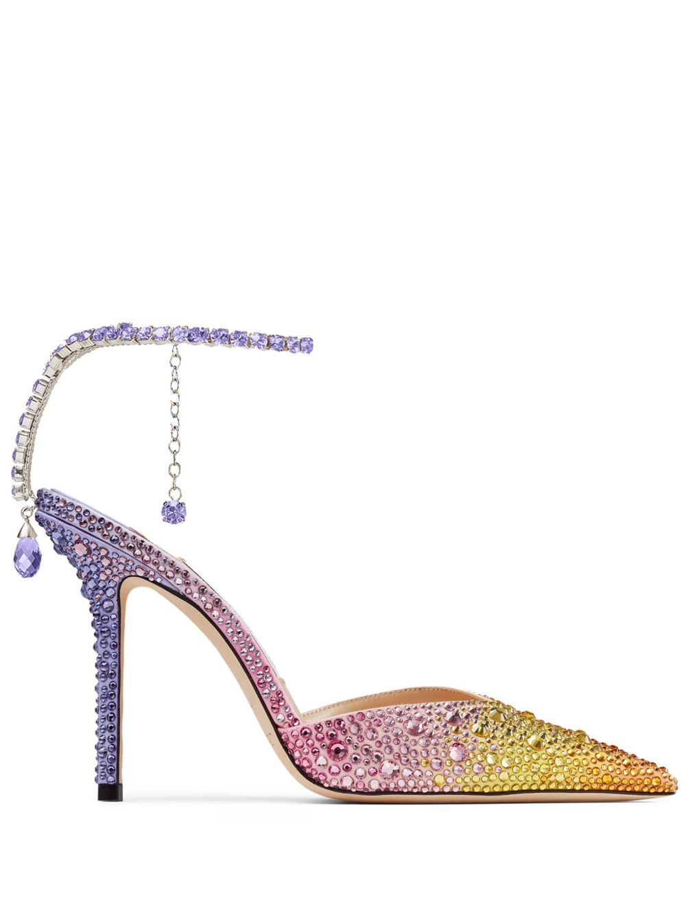 Jimmy Choo Saeda 晶饰高跟鞋（10厘米） - 紫色