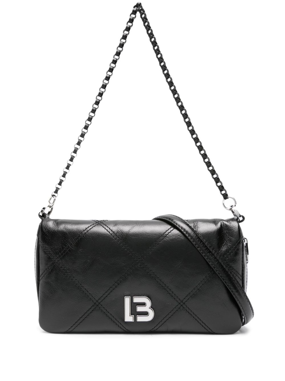 Bimba y Lola logo标牌皮质小号斜挎包 - 黑色