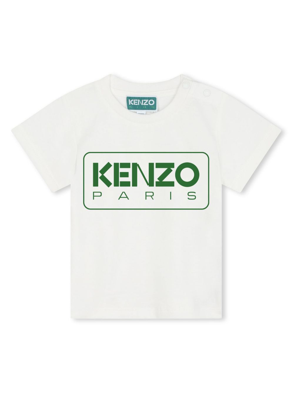 Kenzo Kids logo印花棉T恤 - 白色