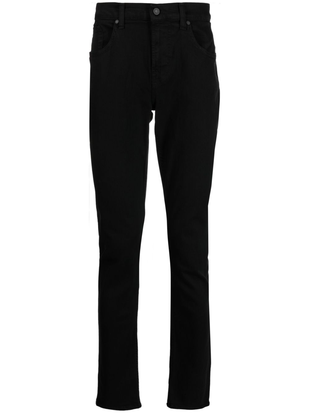 7 For All Mankind 修身直筒牛仔裤 - 黑色