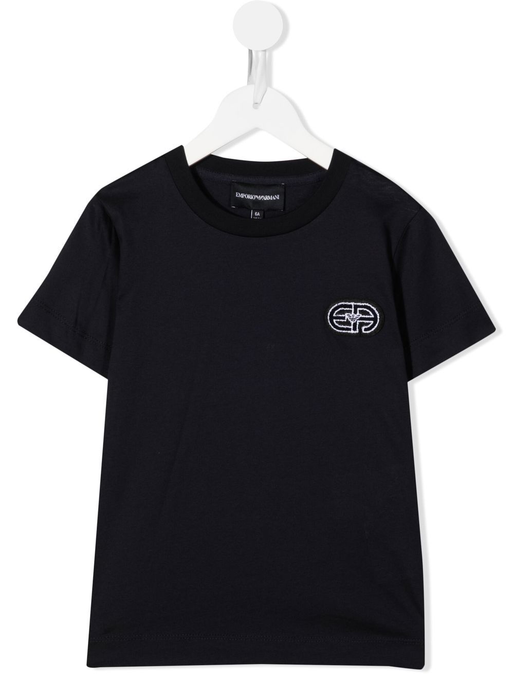 Emporio Armani Kids 标贴短袖T恤 - 蓝色