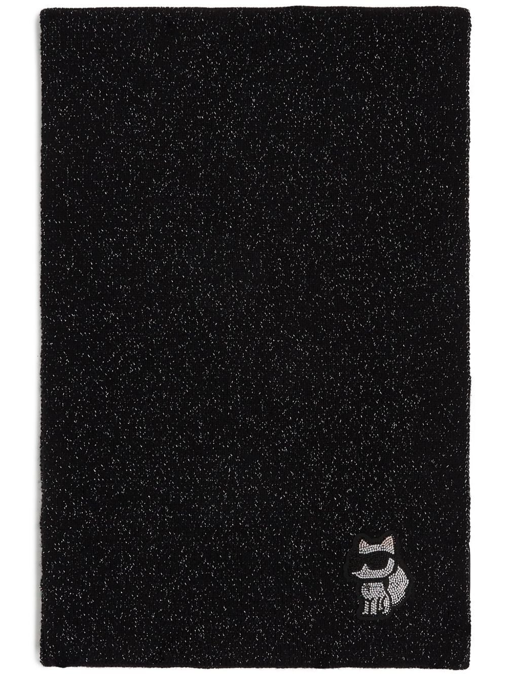 Karl Lagerfeld Ikon Choupette 金银丝围巾 - 黑色
