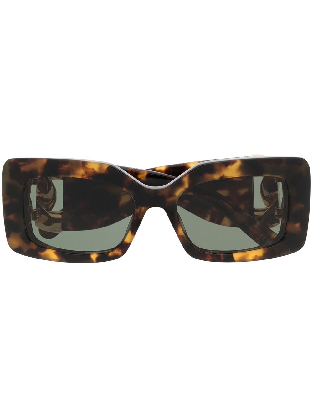 Stella McCartney Eyewear 搭链方框太阳眼镜 - 褐色
