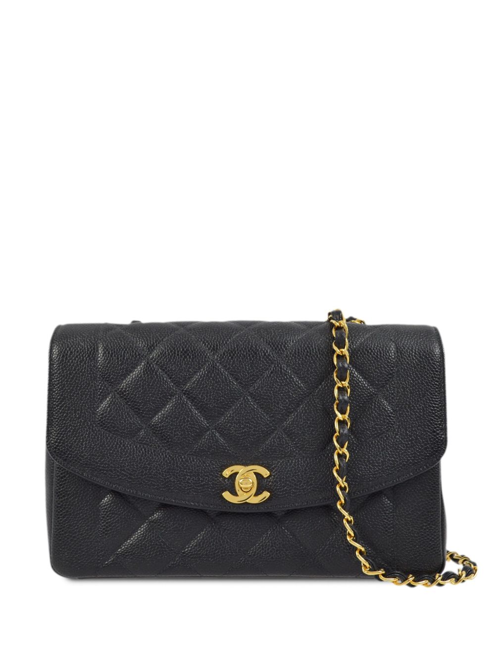 CHANEL Pre-Owned Diana 中号单肩包（1998年典藏款） - 黑色