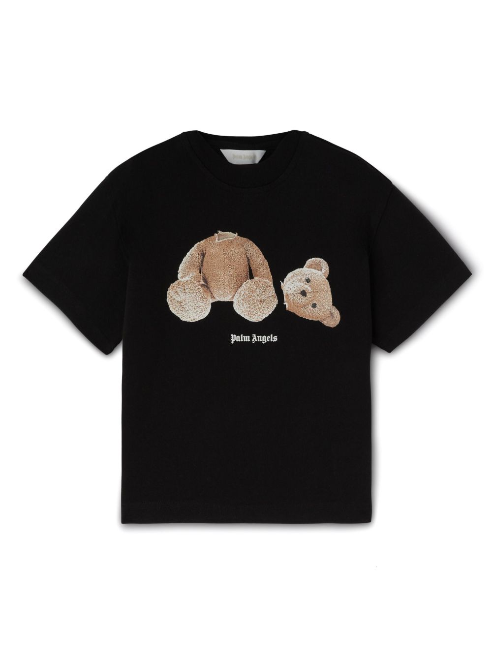 Palm Angels Kids Broken Bear 棉T恤 - 黑色
