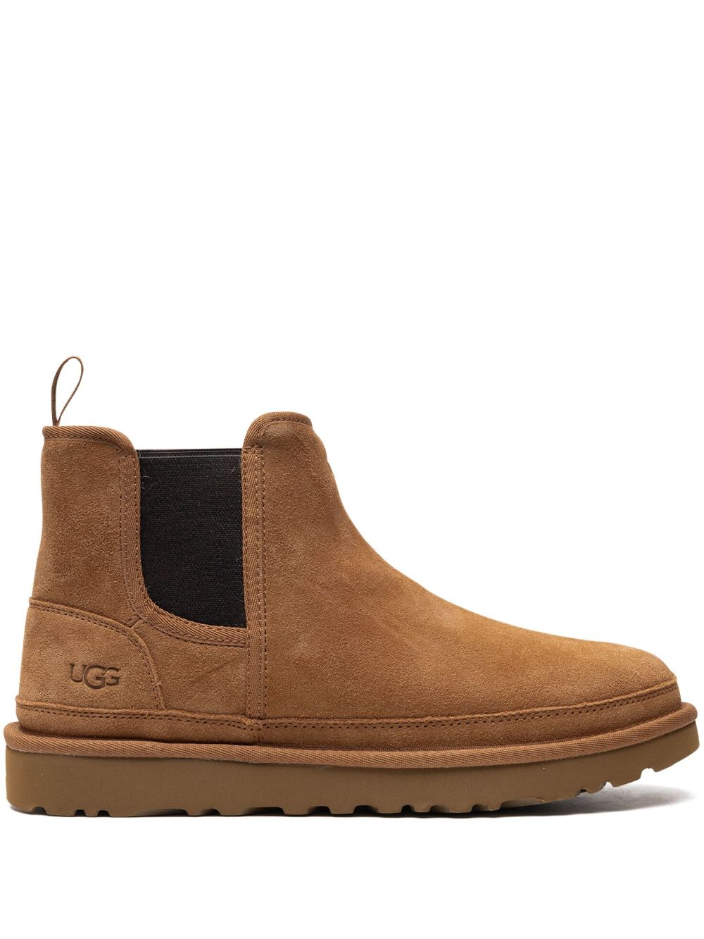 UGG 凹面压花logo皮毛一体及踝靴 - 褐色