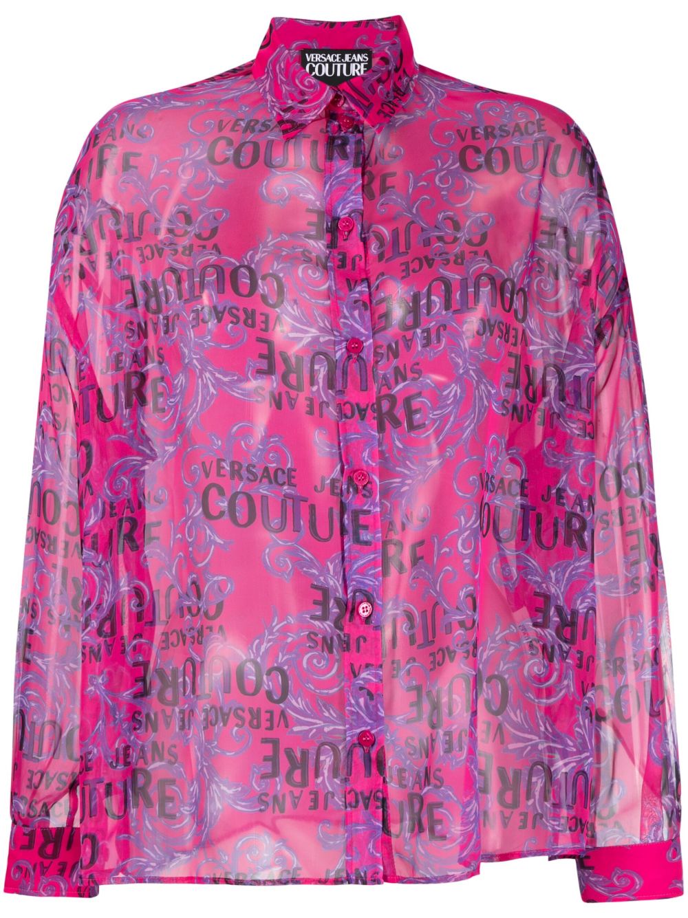 Versace Jeans Couture logo印花长袖衬衫 - 粉色
