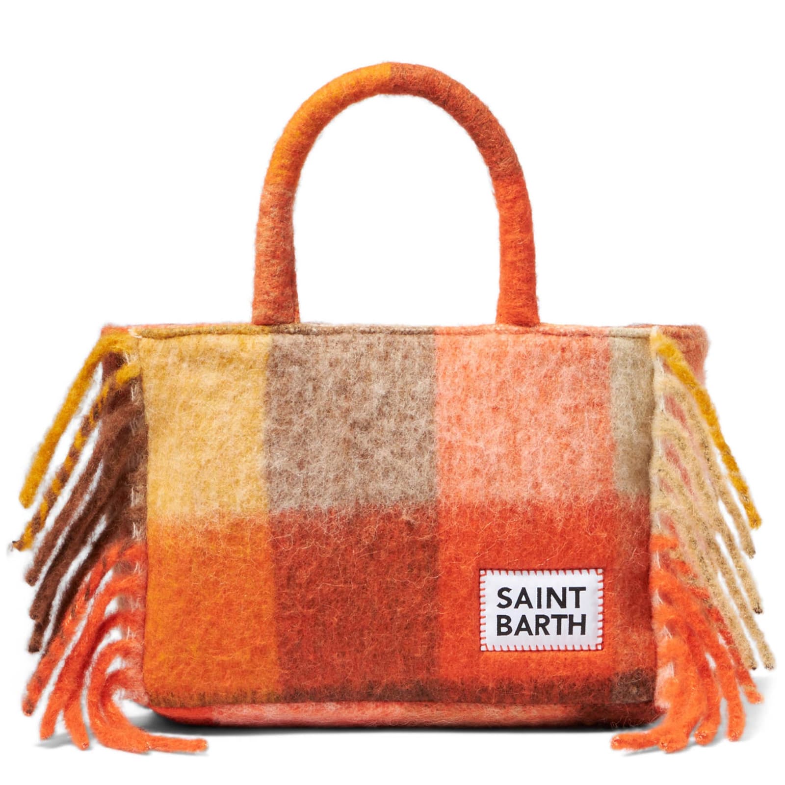 MC2 Saint Barth Colette 多彩格纹流苏手提包