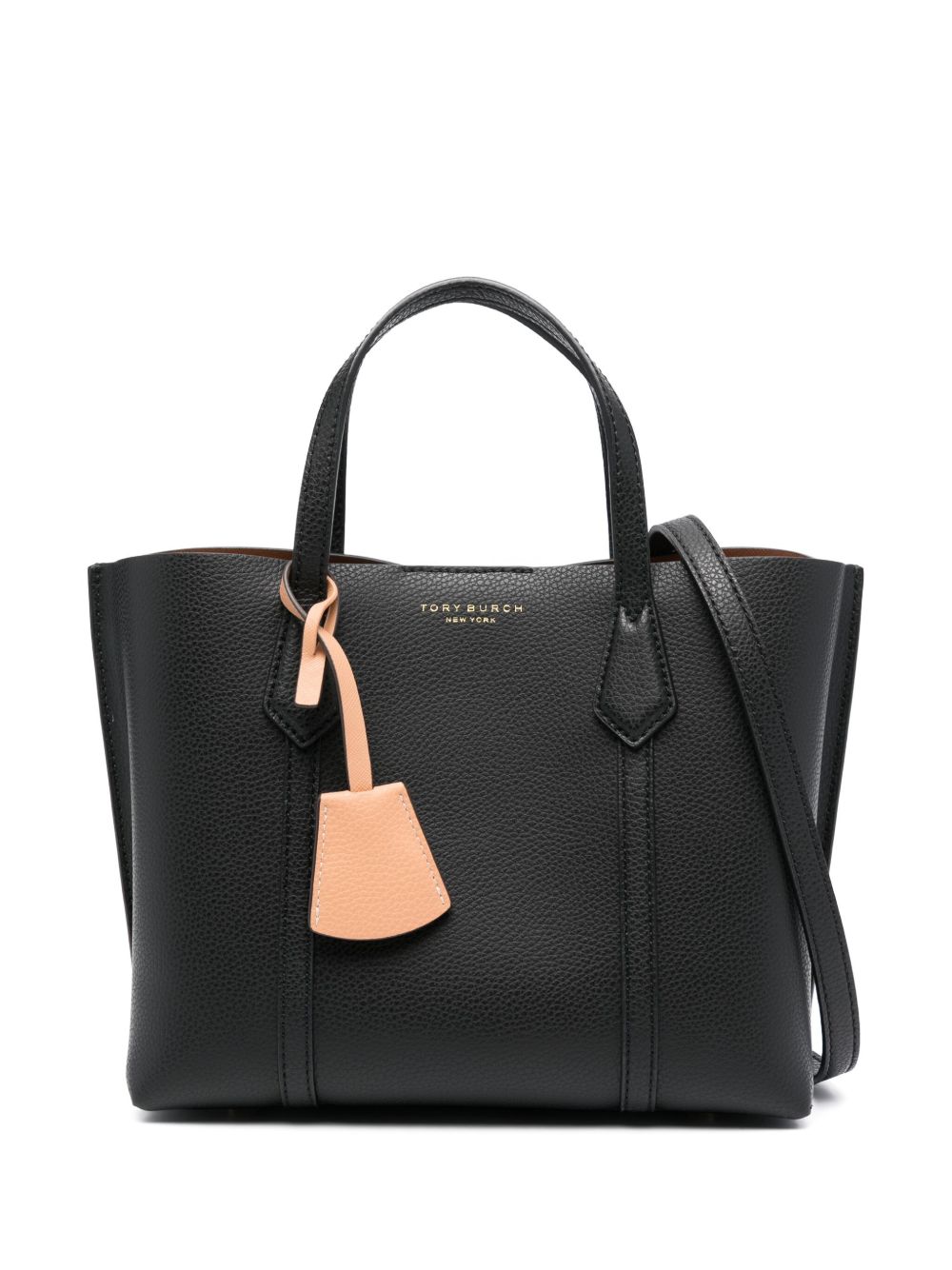Tory Burch Perry 皮质小号托特包 - 黑色