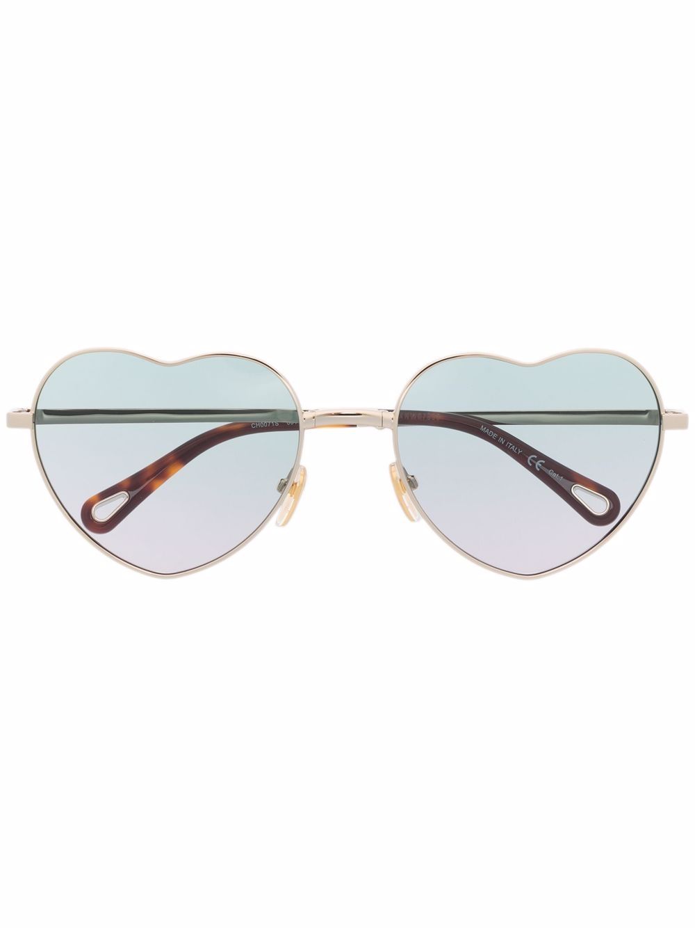 Chloé Eyewear Milane 心形镜框太阳眼镜 - 金色