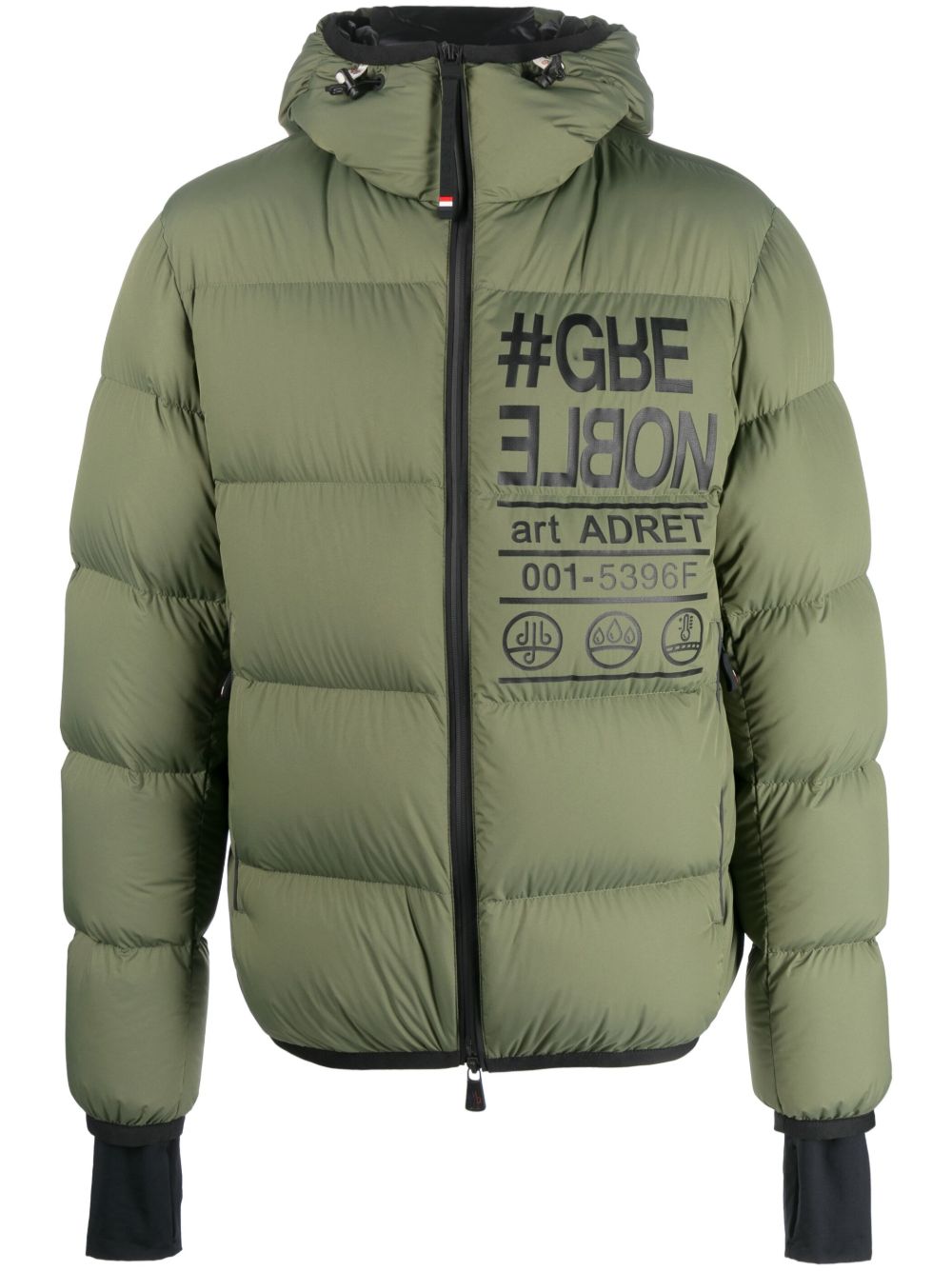 Moncler Grenoble Adret 连帽填充夹克 - 绿色