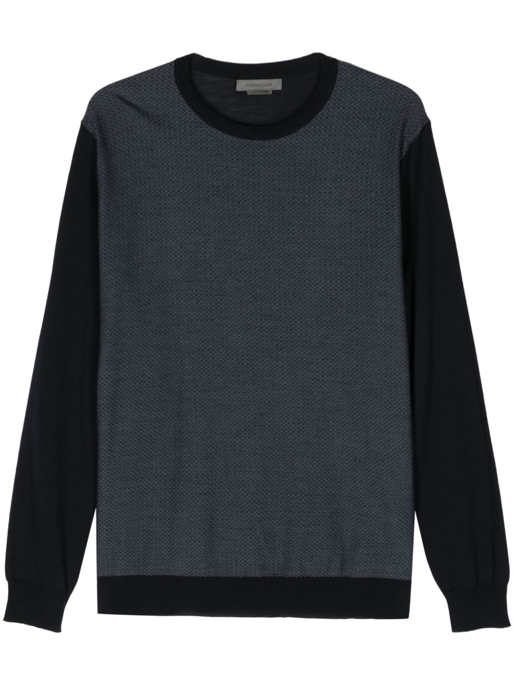 Corneliani 提花初剪羊毛毛衣 - 蓝色