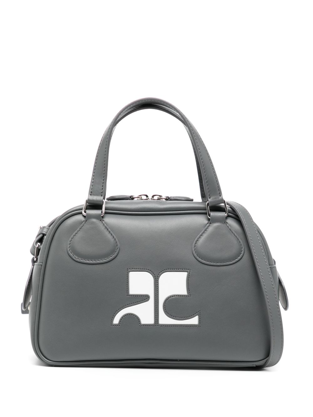 Courrèges Reedition 皮质手提包 - 灰色
