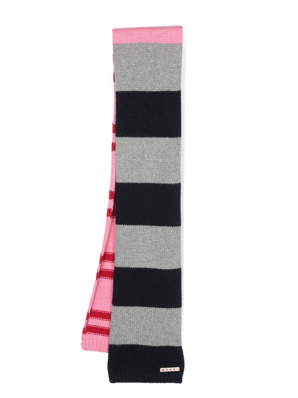 Marni Kids 条纹针织围巾 - 粉色
