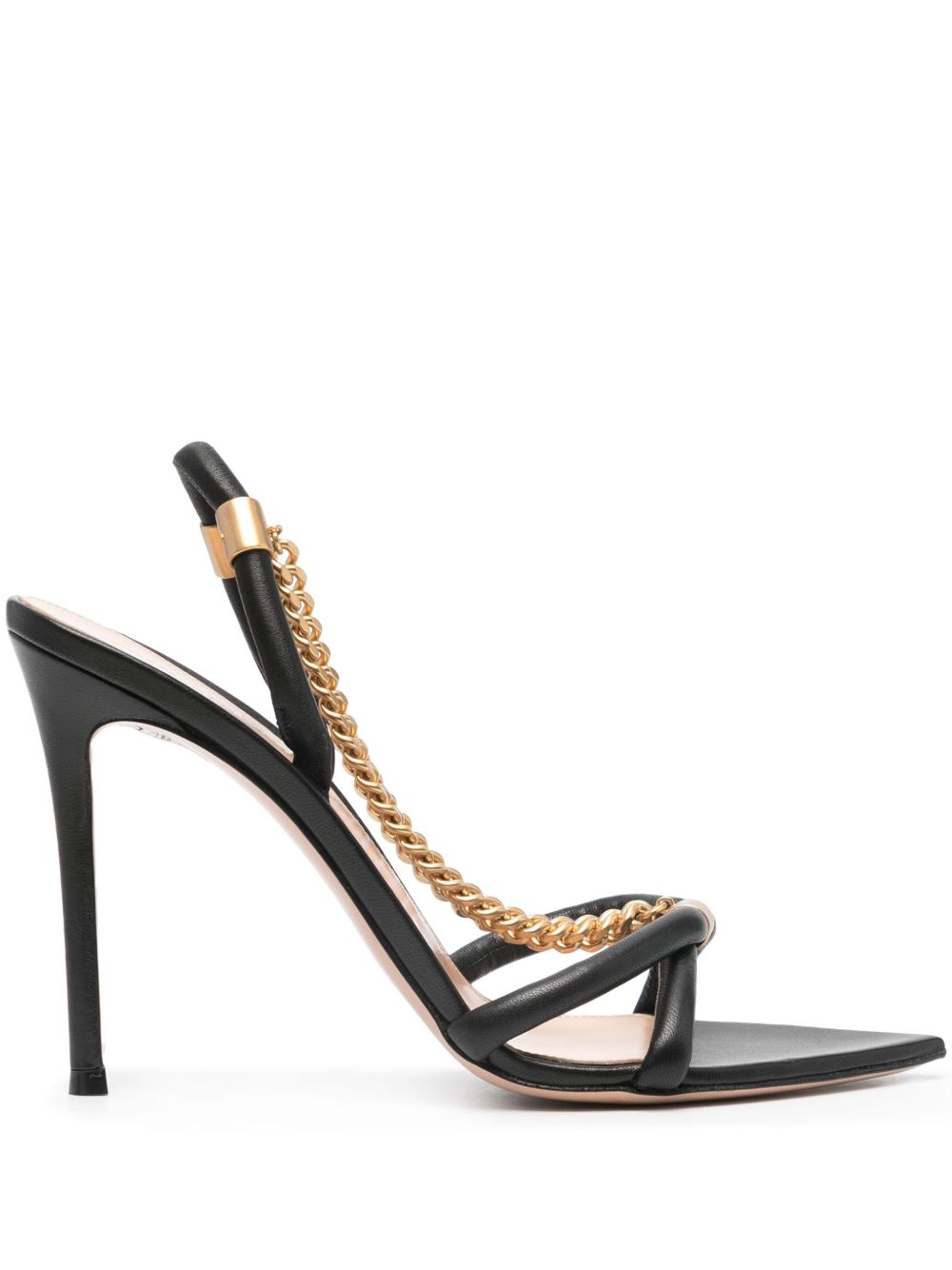 Gianvito Rossi Minerva 皮质高跟凉鞋 - 黑色