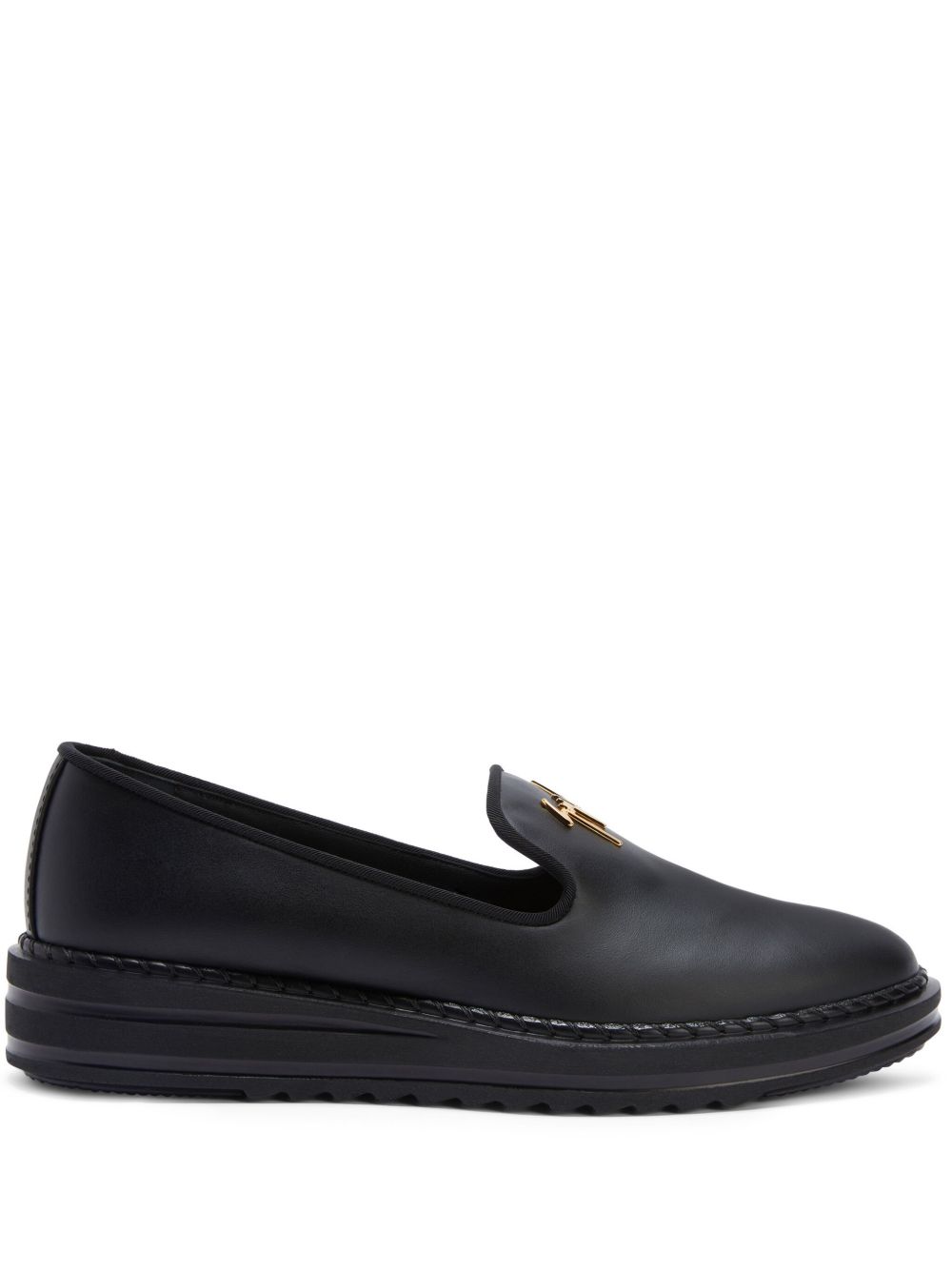 Giuseppe Zanotti Tim logo字母乐福鞋 - 黑色