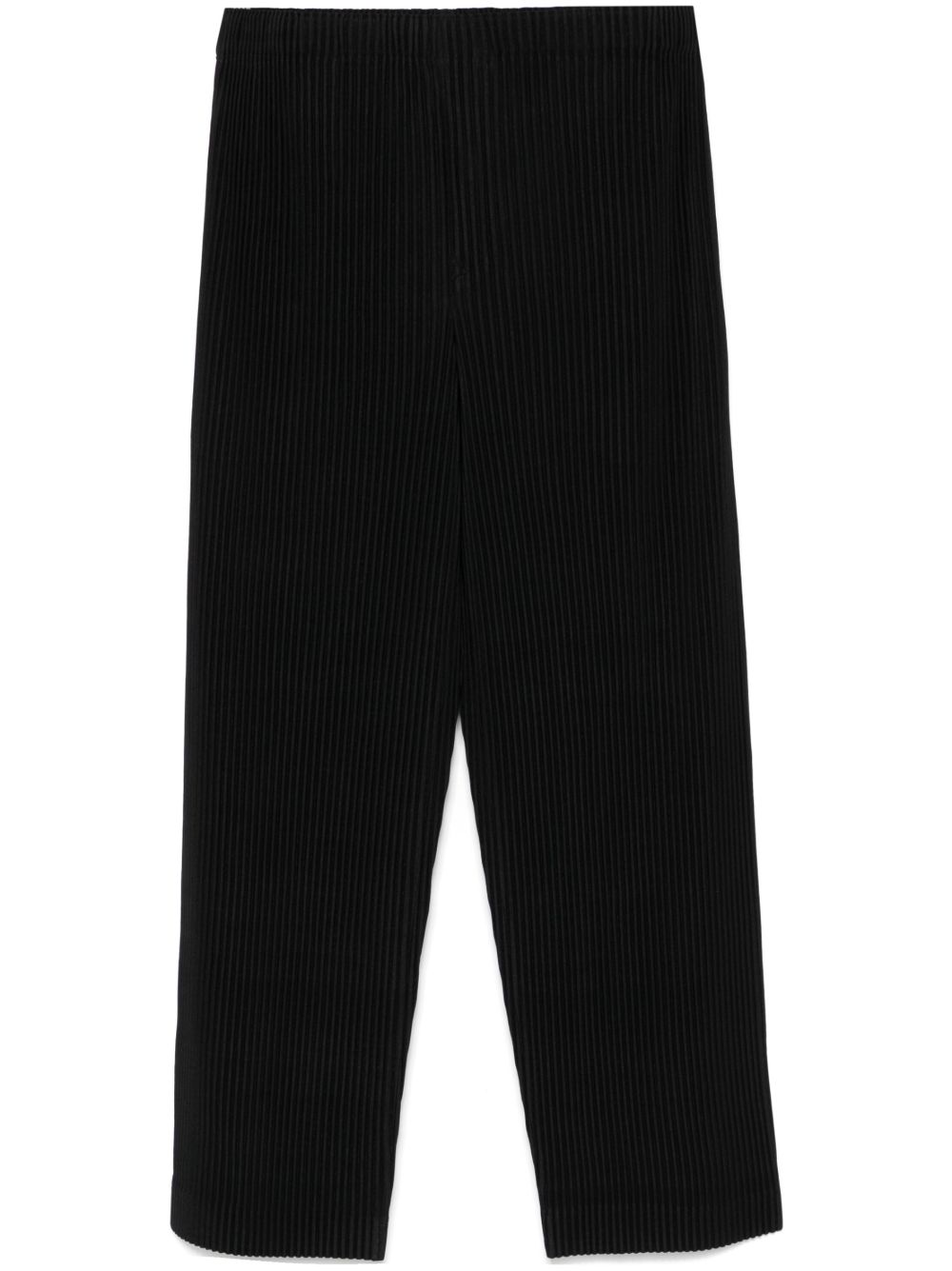 Homme Plissé Issey Miyake 细褶长裤 - 黑色
